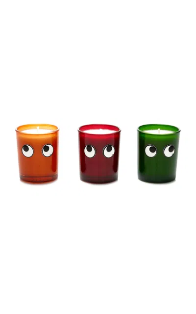 ANYA HINDMARCH SET-OF-THREE MINI EYES CANDLES