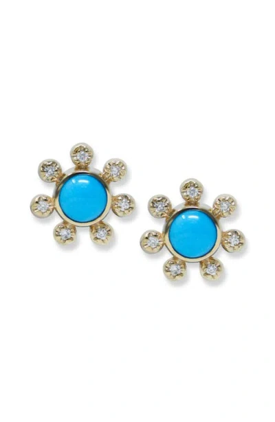 ANZIE ANZIE DEW DROP ÉTOILE SEMIPRECIOUS STONE & DIAMOND STUD EARRINGS