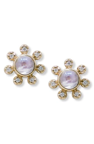 ANZIE ANZIE DEW DROP ÉTOILE SEMIPRECIOUS STONE & DIAMOND STUD EARRINGS