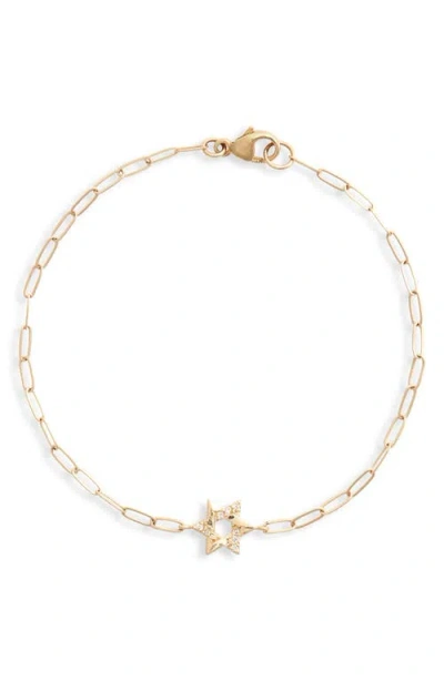 ANZIE ANZIE PAVÉ STAR OF DAVID PENDANT BRACELET