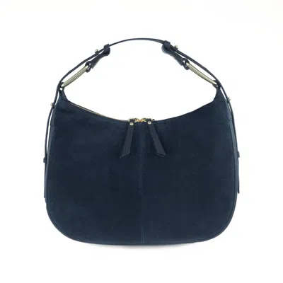 APATCHY LONDON WOMEN'S BLUE THE CHARLIE NAVY SUEDE BAG