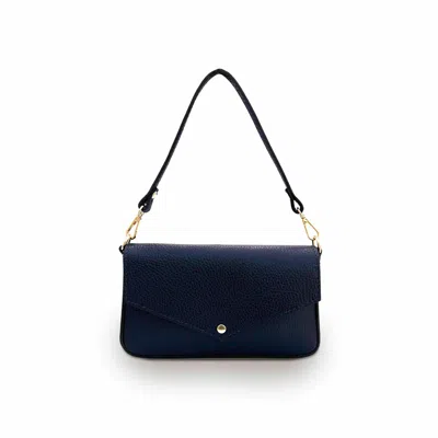 APATCHY LONDON WOMEN'S BLUE THE MUNRO NAVY LEATHER SHOULDER BAG