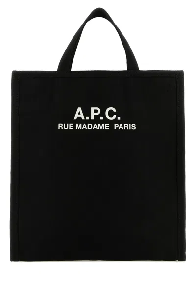 APC BLACK CANVAS CABAS SHOPPING BAG