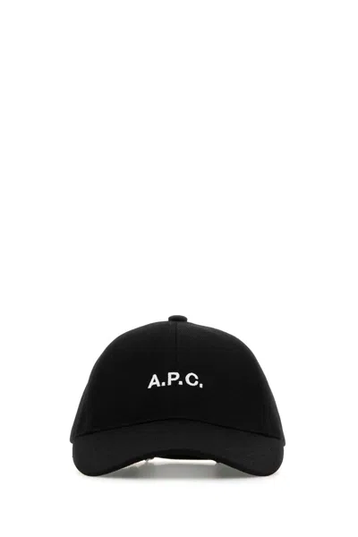 APC A.P.C. BLACK STRETCH COTTON CHARLIE BASEBALL CAP