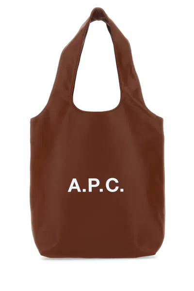 APC A.P.C. CARAMEL SYNTHETIC LEATHER SHOPPING BAG