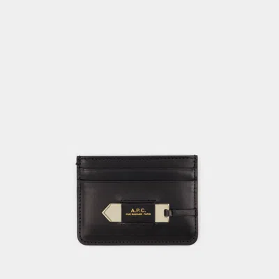 APC CHARLOTTE CARD HOLDER - A.P.C. - BLACK - LEATHER