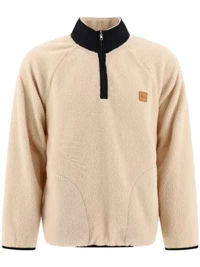 APC LOGO-APPLIQUÉ HALF-ZIP SWEATSHIRT