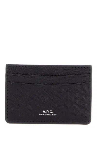 APC MINIMALIST BLACK CALFSKIN CREDIT CARD HOLDER