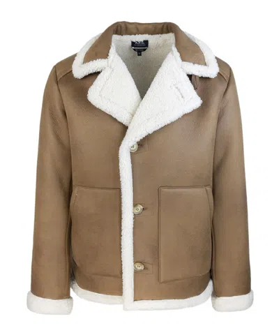 APC A.P.C. SINGLE-BREASTED SHEARLING COAT