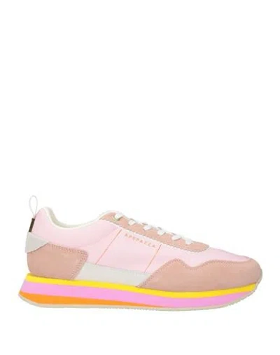 APEPAZZA APEPAZZA WOMAN SNEAKERS ANTIQUE ROSE SIZE 8 LEATHER, TEXTILE FIBERS
