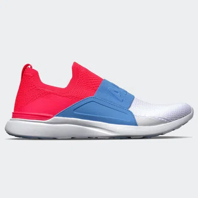 APL ATHLETIC PROPULSION LABS WOMEN'S TECHLOOM BLISS SHOES IN MAGENTA/COASTAL BLUE/WHITE