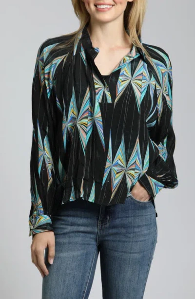 APNY APNY GEO PRINT LONG SLEEVE SHIRT