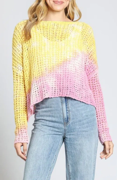 APNY APNY OMBRÉ OPEN STITCH COTTON BLEND SWEATER