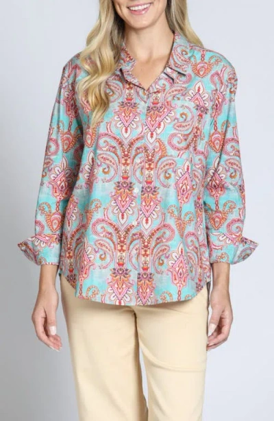 APNY APNY PRINT COTTON BUTTON-UP SHIRT