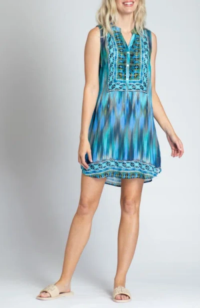 APNY APNY PRINT SLEEVELESS CHIFFON SHIFT DRESS