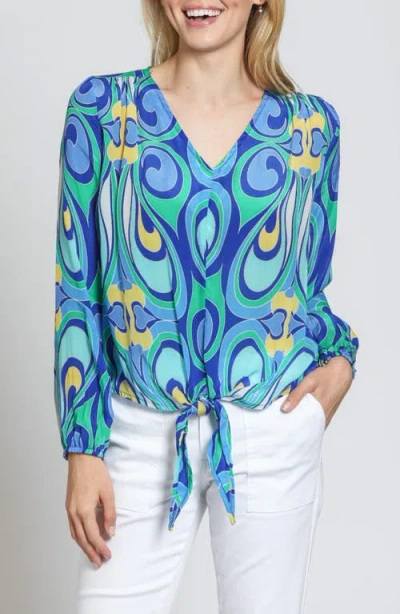 APNY APNY PRINT TIE FRONT TOP