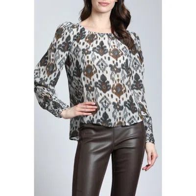 APNY APNY PRINTED SMOCKED CUFF TOP