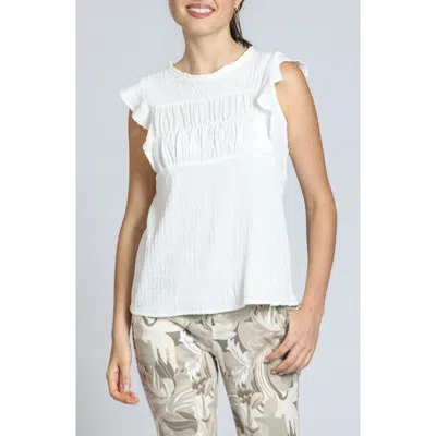 APNY APNY SMOCKED FLUTTER SLEEVE TOP