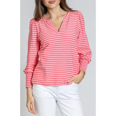 APNY APNY STRIPE PUFF SHOULDER TOP