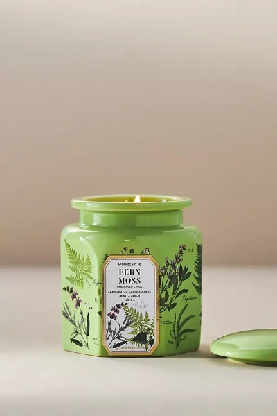 APOTHECARY 18 BY ANTHROPOLOGIE APOTHECARY 18 FRESH FERN MOSS CERAMIC JAR CANDLE