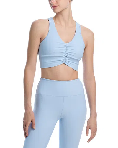 AQUA ATHLETIC SHIRRED RACERBACK SPORTS BRA - EXCLUSIVE