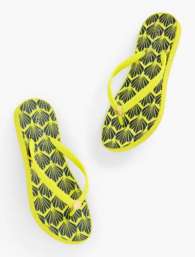 AQUA CLUB BEA MOLDED THONG FLIP FLOPS - AQUA CLUB FIJI SHELL SWEATERS - LIME CITRON/INDIGO BLUE - 7M TALBOTS