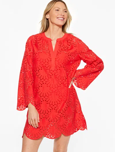 AQUA CLUB MISSES - AQUA CLUB EYELET DRESS COVER-UP - RED PEPPER - XL TALBOTS