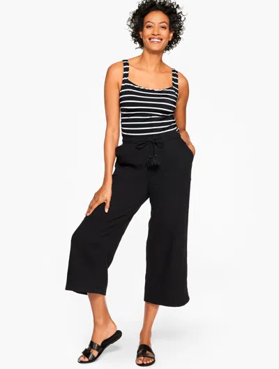 AQUA CLUB MISSES - AQUA CLUB GAUZE PANTS COVER-UP - BLACK - LARGE - 100% COTTON TALBOTS