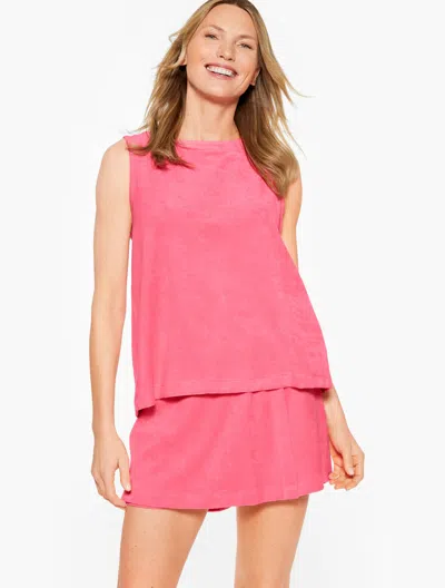AQUA CLUB MISSES - AQUA CLUB TERRY TANK TOP COVER-UP - CAMELLIA ROSE - LARGE TALBOTS