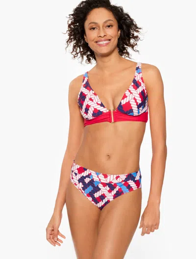 AQUA CLUB MISSES - AQUA CLUB V-NECK BIKINI TOP - NAUTICAL VIBES - RED PEPPER - XL TALBOTS