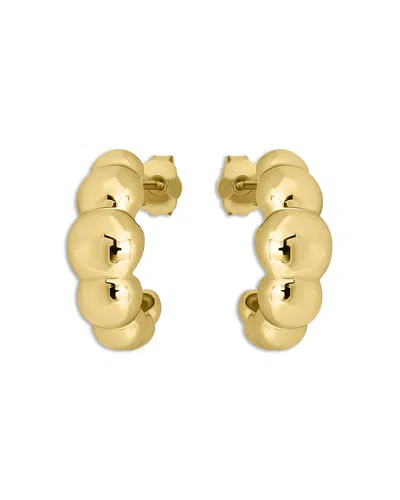 AQUA CROISSANT SHAPE HOOP EARRINGS IN 18K GOLD PLATED STERLING SILVER - EXCLUSIVE