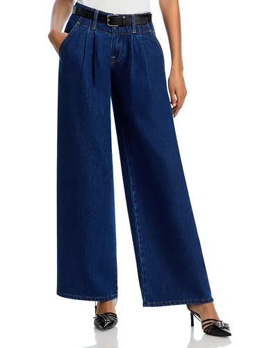 AQUA HIGH RISE WIDE LEG JEANS IN INDIGO WASH