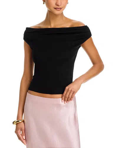 AQUA OFF-THE-SHOULDER JERSEY TOP - EXCLUSIVE