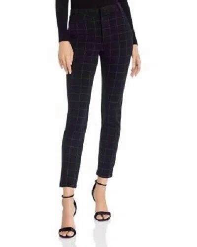 AQUA STRETCH HIGH RISE PONTE SLIM PANTS IN BLACK