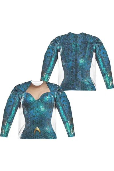 AQUAMAN MOVIE MERA UNIFORM (FRONT/BACK PRINT) LONG SLEEVE ADULT POLY CREW TEE / T-SHIRT