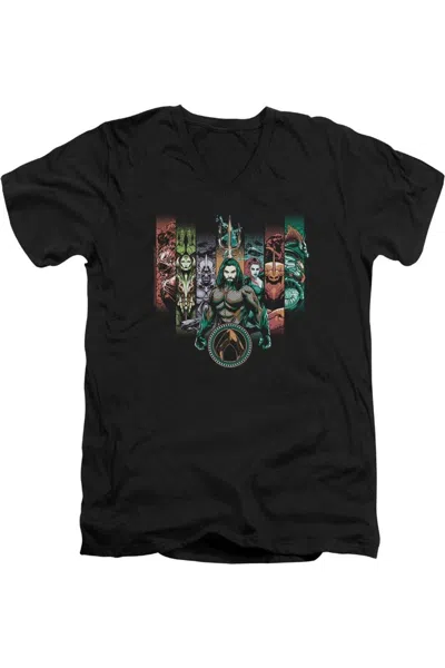 AQUAMAN MOVIE UNITE THE KINGDOMS SHORT SLEEVE ADULT V NECK PREMIUM COTTON TEE / T-SHIRT