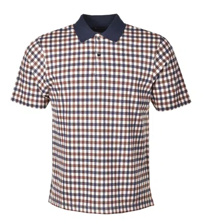 AQUASCUTUM ACTIVE CLUB CHECK SHORT SLEEVE POLO SHIRT