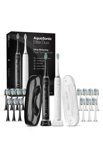 AQUASONIC AQUASONIC ELITE DUO ULTRA-WHITENING TOOTHBRUSH SET