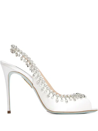 AQUAZZURA 105MM TEMPTATION CRYSTAL-EMBELLISHED SLINGBACK SANDALS