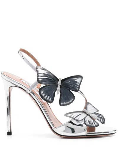 AQUAZZURA 110MM BUTTERFLY-DETAILED SANDALS