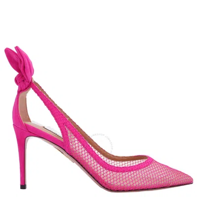 AQUAZZURA AQUAZZURA BOW TIE POINTED-TOE MESH PUMP