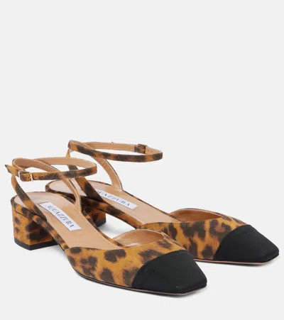 AQUAZZURA FRENCH FLIRT 35 LEOPARD-PRINT SUEDE PUMPS