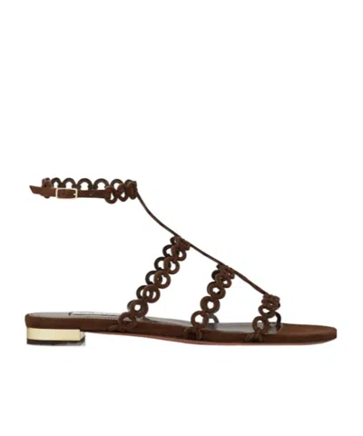 AQUAZZURA AQUAZZURA INFINITY CHAIN FLAT SANDALS