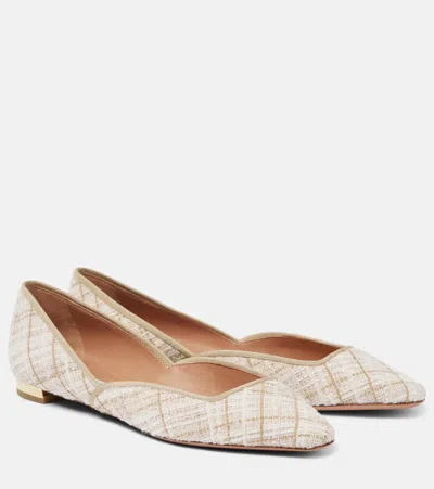 AQUAZZURA MAIA TWEED BALLET FLATS