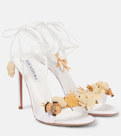 AQUAZZURA MAREA 105 RAFFIA SANDALS
