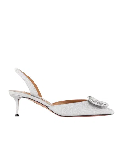 AQUAZZURA 105MM CRYSTAL HOOP SLING PUMPS