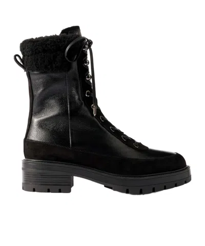 AQUAZZURA ROUND-HEAD SHORT BOOTS