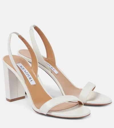 AQUAZZURA SO NUDE 85 LEATHER SLINGBACK SANDALS