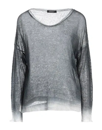 ARAGONA ARAGONA WOMAN SWEATER CHARCOAL SIZE 8 LINEN