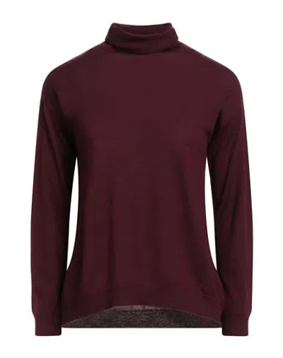 ARAGONA ARAGONA WOMAN TURTLENECK PLUM SIZE 10 MERINO WOOL